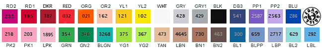 Faom colors and PMS #
